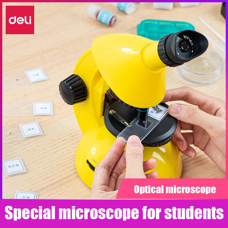 

Deli Microscope Student Biology Science Experiment Set HD Microbial Magnifying Glass Optical Instrument Educational Equipment