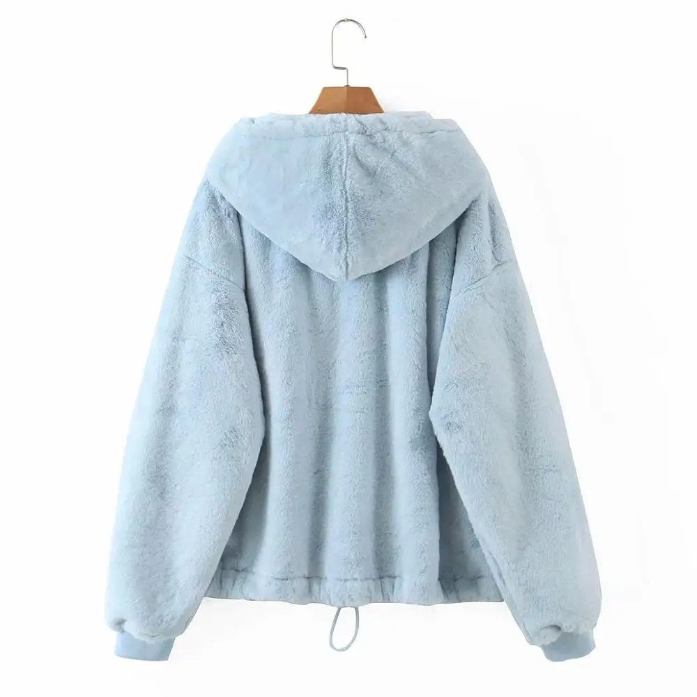 

Winter Clothes Women Cotton Hoodies Aesthetic Oversized Casual Embroidered Furry Hoodies for Teen Girls Pullover Sweatshirt