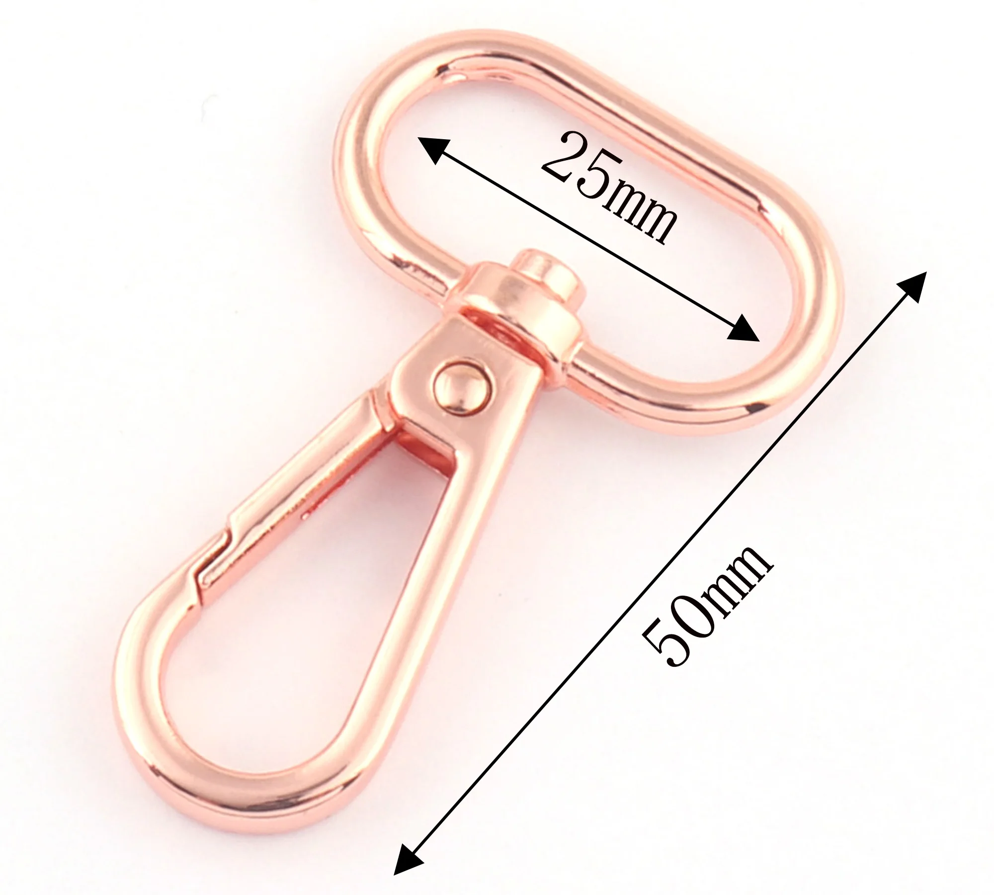 

4Pcs Rose Gold Keychains Jewelry Findings & Components Lobster Clasp Keyring Swivel clasp for Bag Handbag Webbing Leather Suppl