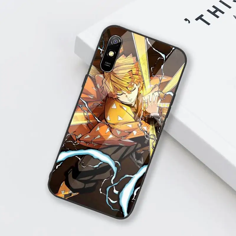 

demon slayer kimetsu no yaiba Phone Case Tempered glass For xiaomi Redmi 4X 5 6 6A 8 8SE MIX 2 2S Note 3 4 5 6 7 PLUS PRO