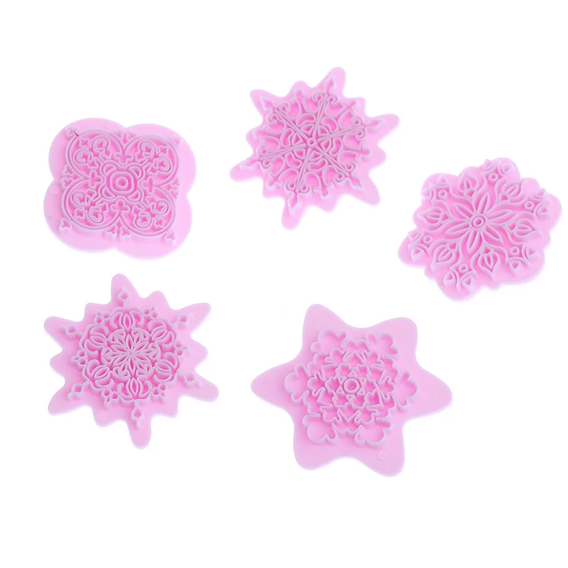 5 шт./лот форма для печенья кружевная тиснения 3D формочка десерта снежинка