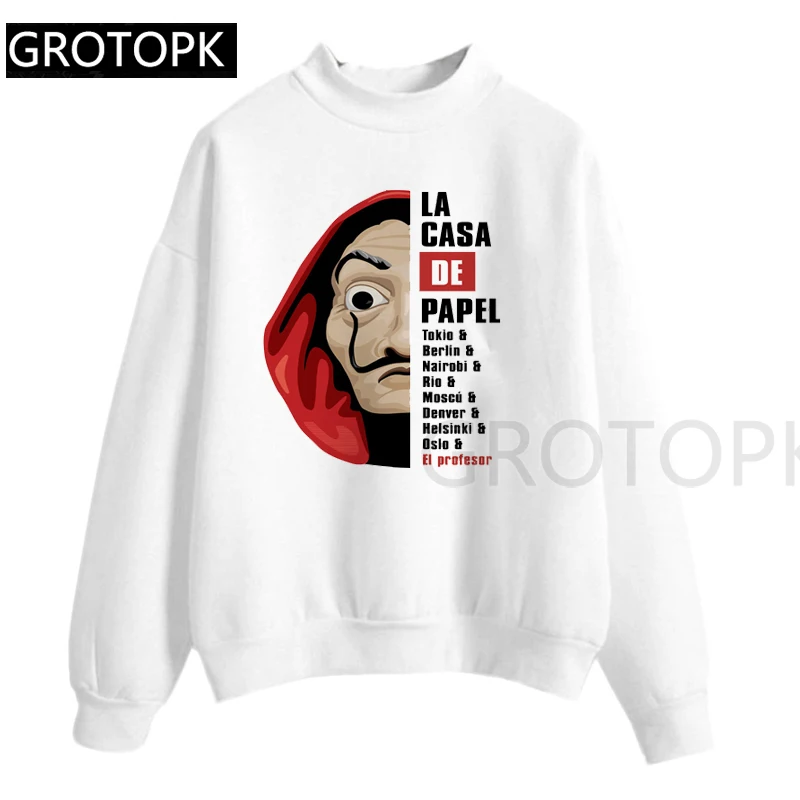 La Casa De Papel Women Hooded Funny Design Lady Money Heist Hoody Tv Series House Of Paper Sweatershirt Top | Женская одежда