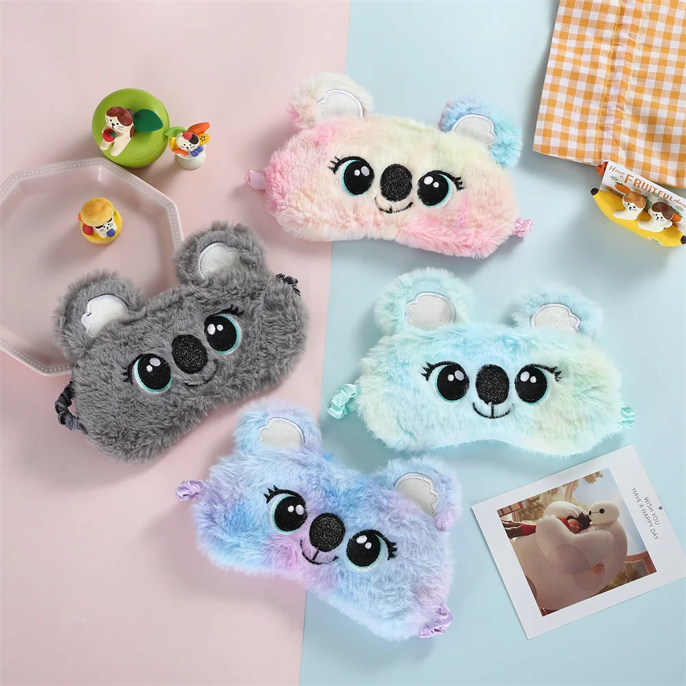 

Plush Anime Eye Mask Sleeping Cute Koala Kids Sleep Mask Cartoon 3d Eye Cover Eye Blindfolds Travel Eye Band Shade Rest Eyepatch