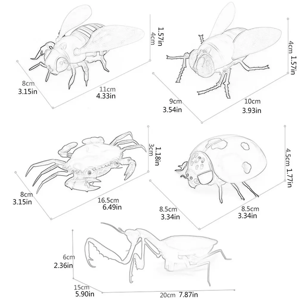 

New Bizarre Simulation Infrared Remote Control Insect Fly Bee Ladybug Crab Mantis Whole Toy Remote Control Insect Toy 9921