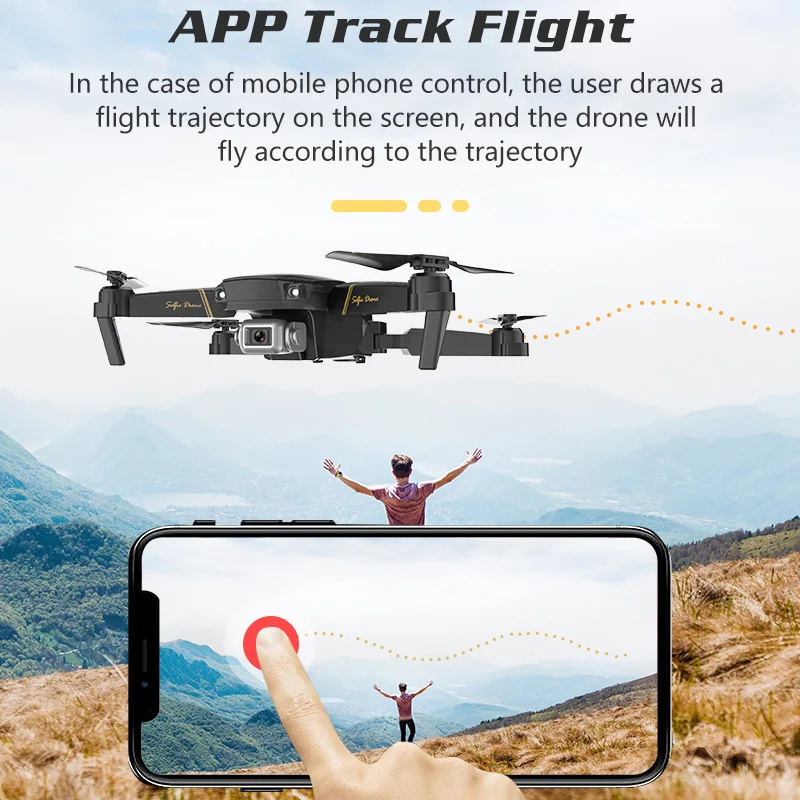 Складной Дрон GD89 с камерой HD 1080P Радиоуправляемый квадрокоптер Wi Fi FPV GPS вертолет