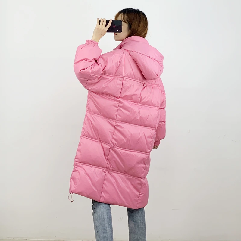 Autumn And Winter New Women Long Down Jackets White Duck Down Hooded Jackets Winter Warm Coats Parka Female Fashion Outwears