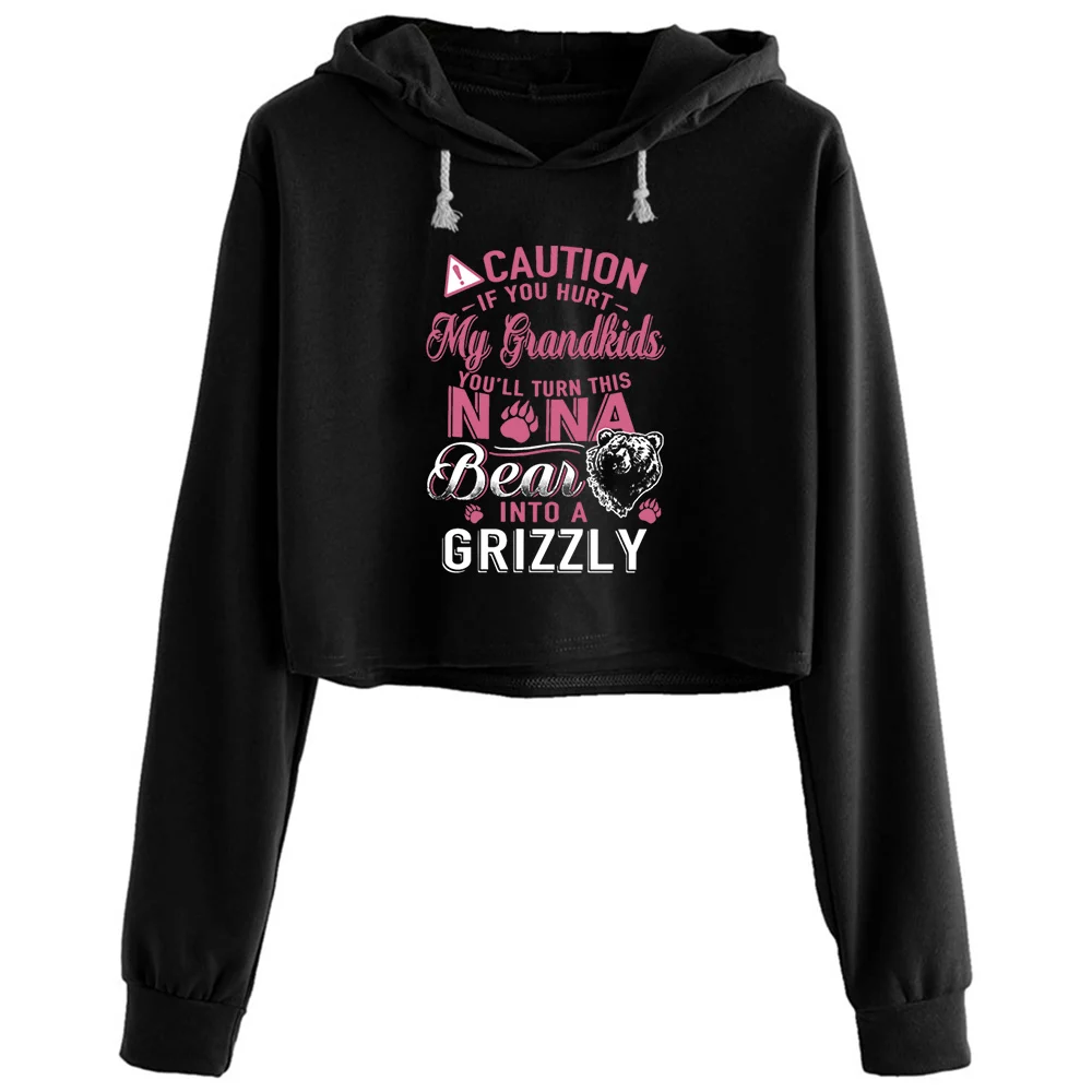 

Caution If You Hurt My Grandkids You Ll Turn This Crop Hoodies Women Goth Grunge Harajuku Anime Pullover For Girls