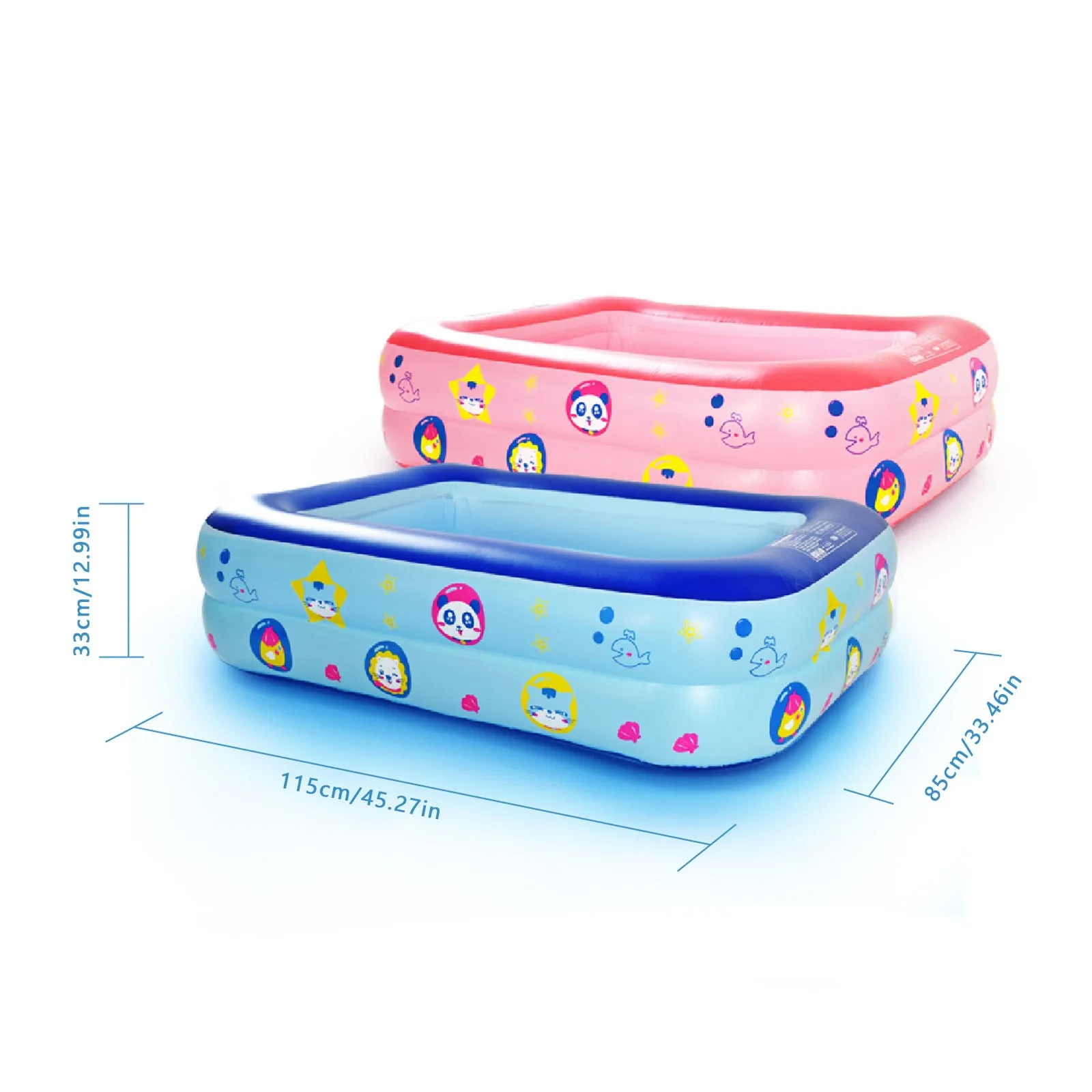 

120cm 2/3layers Inflatable Square Swimming Pool Children Inflatable Pool Bathing Tub Baby Kid Home Outdoor Large Swimming Pool