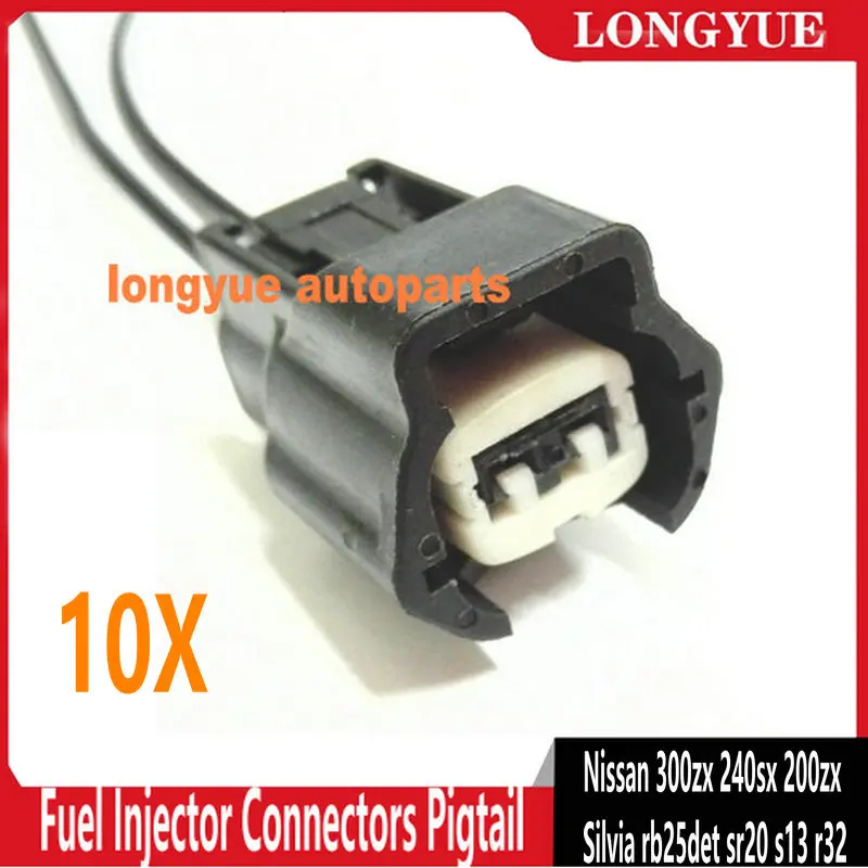 

10 шт. разъемы топливного инжектора Pigtail для Nissan 300zx 240sx 200zx Silvia rb25det sr20 s13 r32