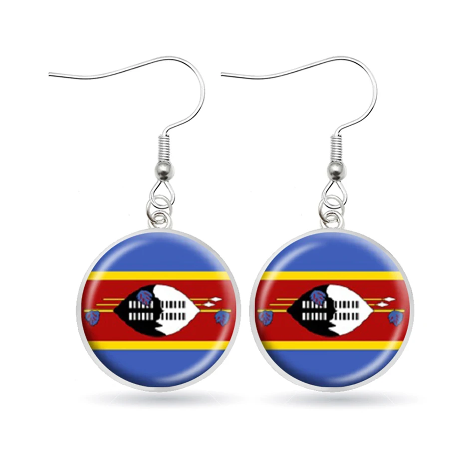 National Flag Earrings Benin Niger Chad Gabon Angola Zambia Namibia Comoros Swaziland COD Mauritius Dangle Jewelry | Украшения и