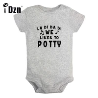 idzn we likes to potty baby boys fun popcorn rompers baby girls cute bodysuit infant short sleeves jumpsuit newborn soft clothes