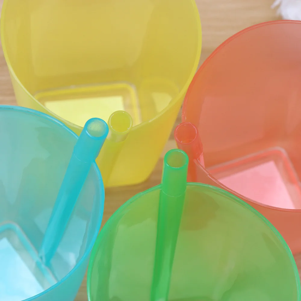 4PC Candy Color Sippy Cups Water Practical Large Capacity Straw for Children Kids Random | Мать и ребенок