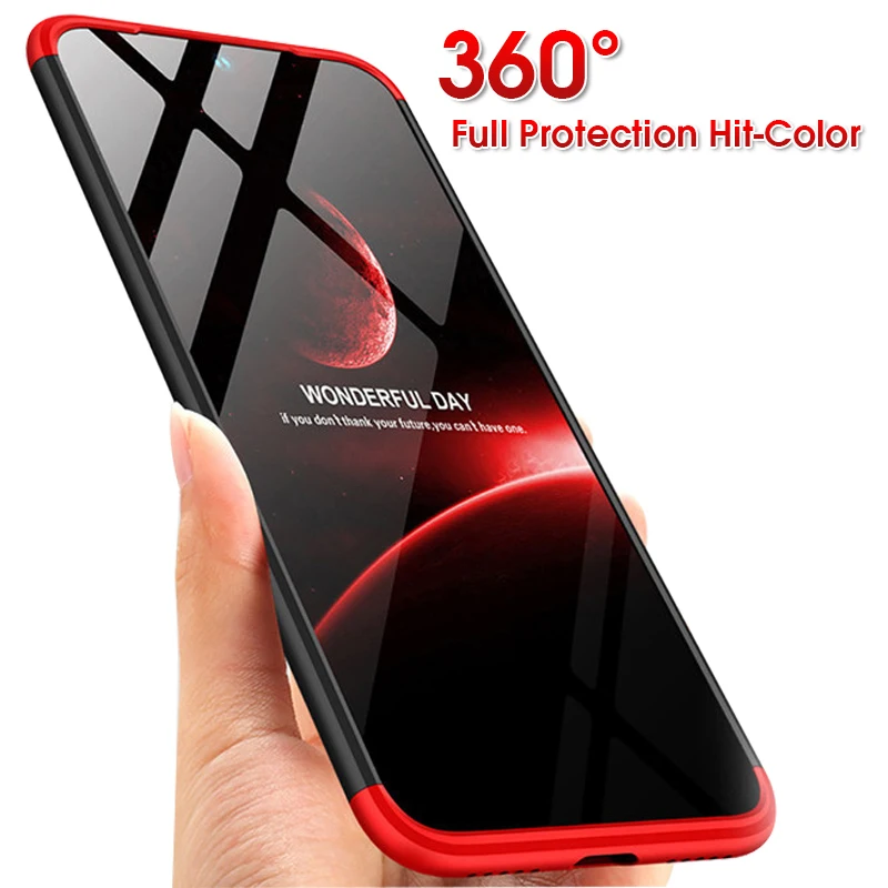 

360 Case Redmi note 9 9s 8 7 pro Shockproof Luxury Hard PC Full Protective Cover for Xiaomi Redmi 7 7a 8 8a Case Tempered Glass