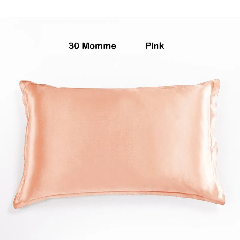 Pink 1 piece Чехол для подушки из шелка тутового шелкопряда для волос и кожи, размер королевы 20* 30in 30 Momme, чехол для подушки, шелковые наволочки с застежкой-конвертом - Цвет: Pink 1 piece