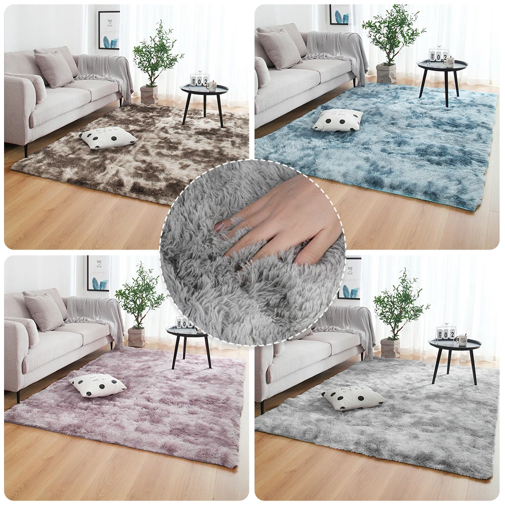 Серый ковер крашеные плюшевые мягкие ковры для спальни гостиной