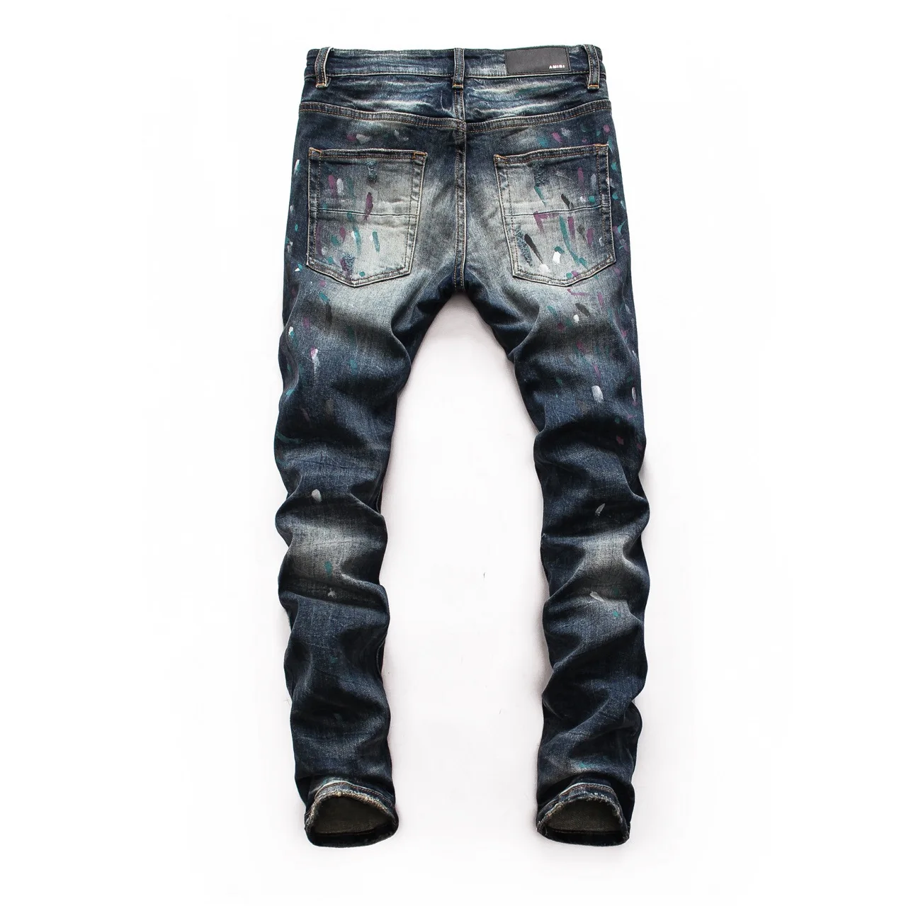 

men's wear old jeans youth slim fit small leg Motorcycle Pants