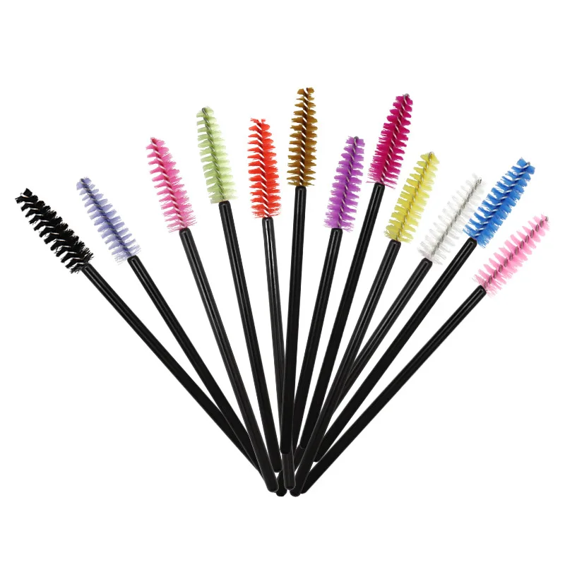 

50 Pcs Disposable Nylon Eyelash Brush Black Rod Mascara Brush Comb Microbrush Soft Head Brushes Eyelash Extension Makeup Tools