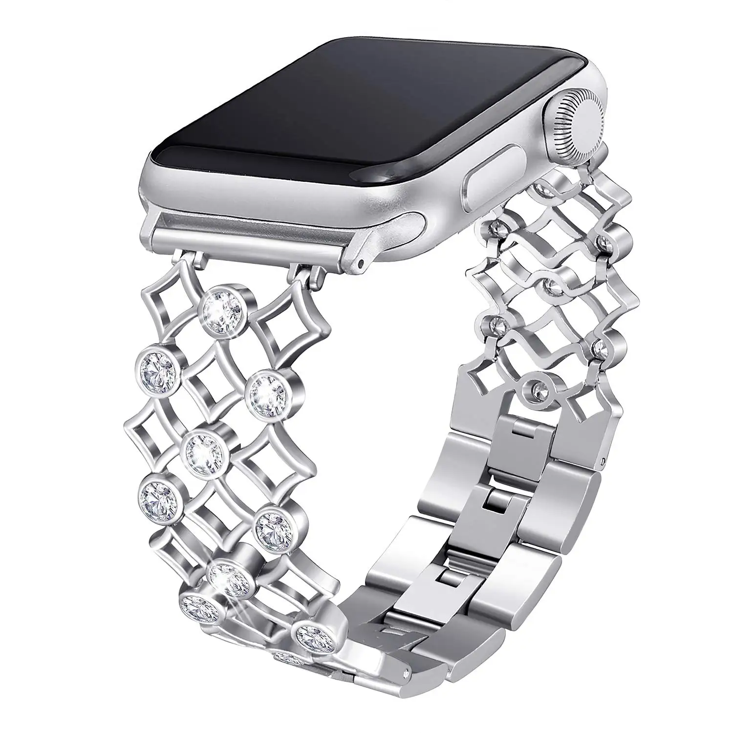 Женский ремешок из нержавеющей стали со стразами для Apple Watch 38 мм 42 мм 40 мм 44 мм ремешок iwatch Series 4 3 2 1 ремешок для наручных часов