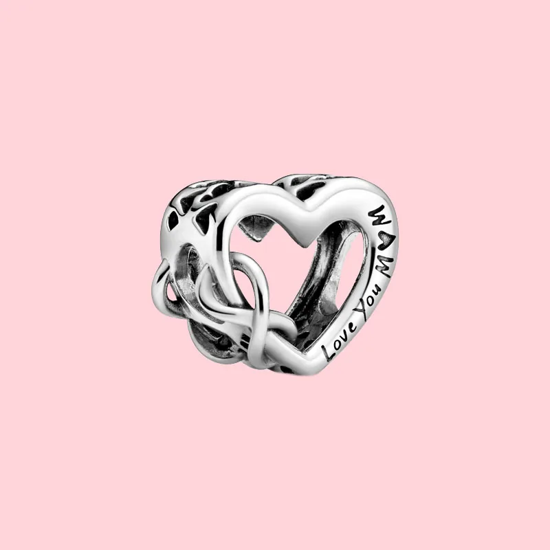 

Infinite Charms 925 Sterling SilverLove You Mum Infinity Heart Charm Bead Fit Original Pandora Bracelet Bangle Necklace 2021 New