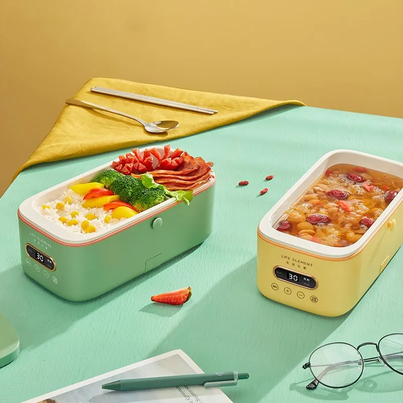 Mini Electric Heating Lunch Box Small Hot Pot Food Warmer Hot Rice, Steamed Rice, Cooked Vegetables Smart Appointment Timing