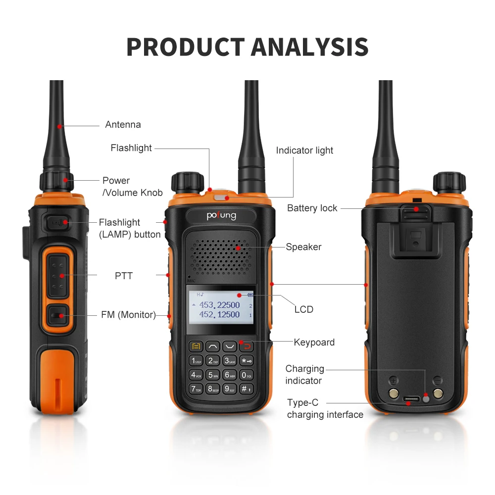 1/2pcs Baofeng Walkie Talkie Set BF-UV10 Portable VHF UHF 5W 128 Channels Built-in VOX 2 Way Ham CB Radio for Hotel Hunting New | Мобильные