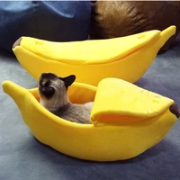 small pet bed banana shape house fluffy warm soft plush breathable bed banana cat dog bed puppy cushion basket warm portable
