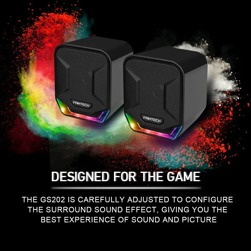 Fantech GS202A RGB Кабельные колонки 3 5 мм штекер для USB разъема ПК игровые MOBA FPS мышь