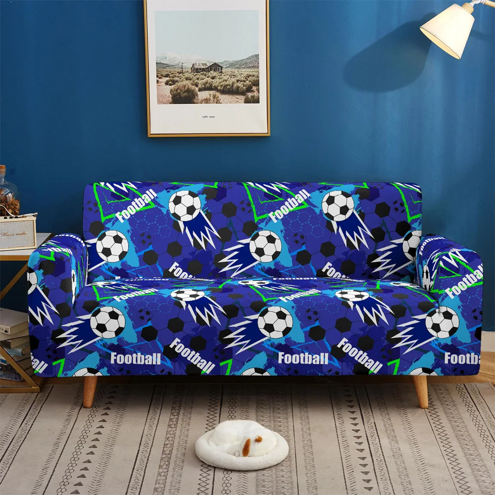

Football Sport Colorful 3D Print Elastic Sofa Covers For Living Room L Shape Sofa Cover One Two Three Four Seaters All-inclusive