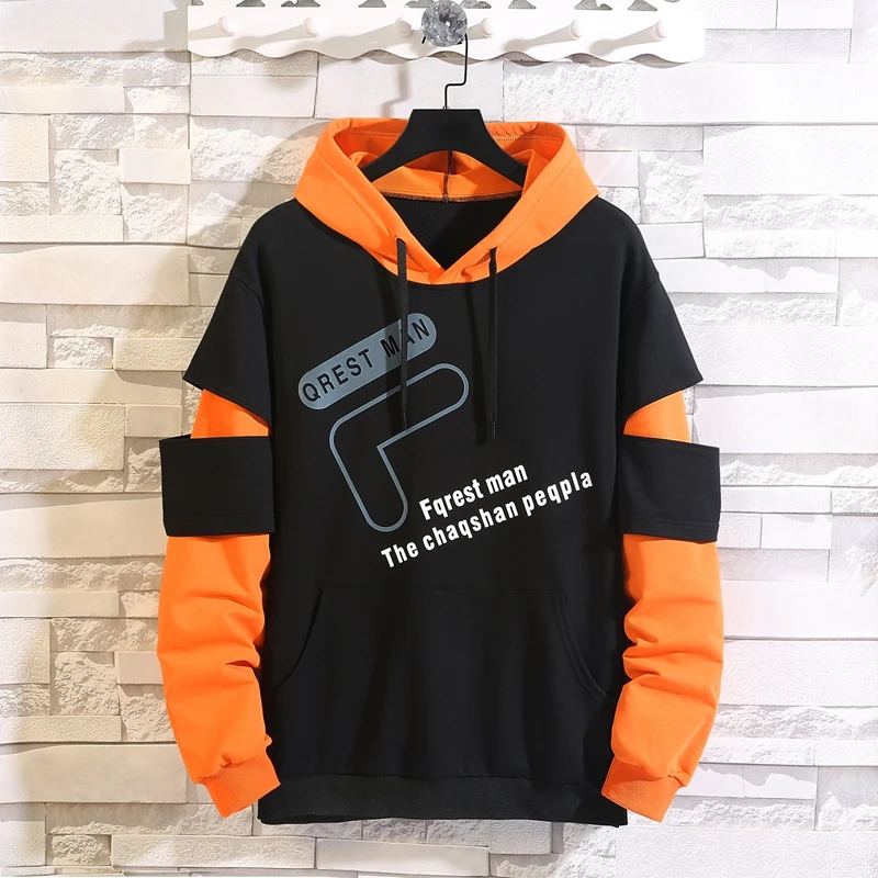 

Super Obese men hoodies splice Design Sweatshirts Letter printing Women's Oversized Hoodie Harajuku Hip Hop Couples Streetwear