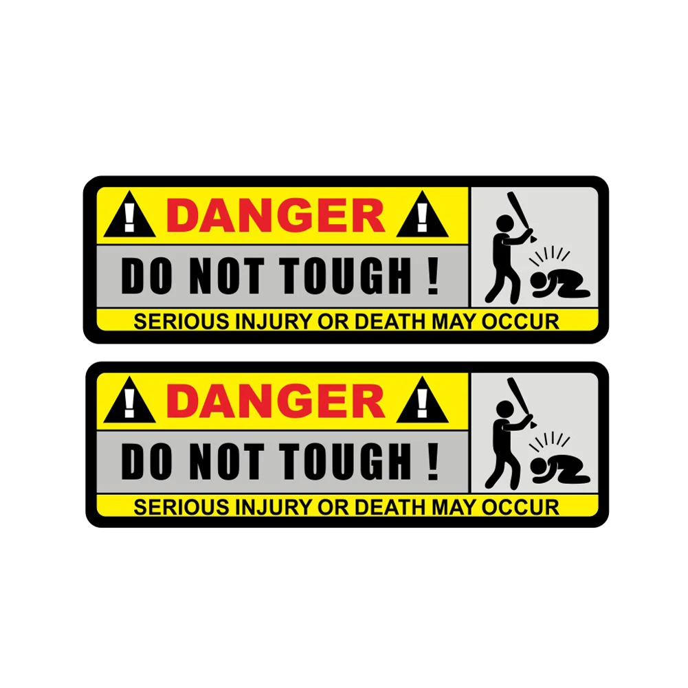 

Car Stickers 2X 15.8CM*5.1CM DANGER Car Sticker Funny DO NOT TOUCH PVC Decorate Decal Car Accessories Gadget For Car Decorate