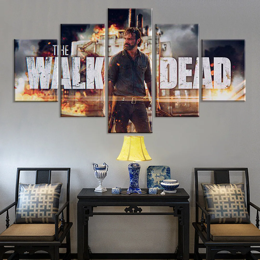 Ходячие мертвецы Рик Гримс 5 шт. модные настенные картины для гостиной - купить по