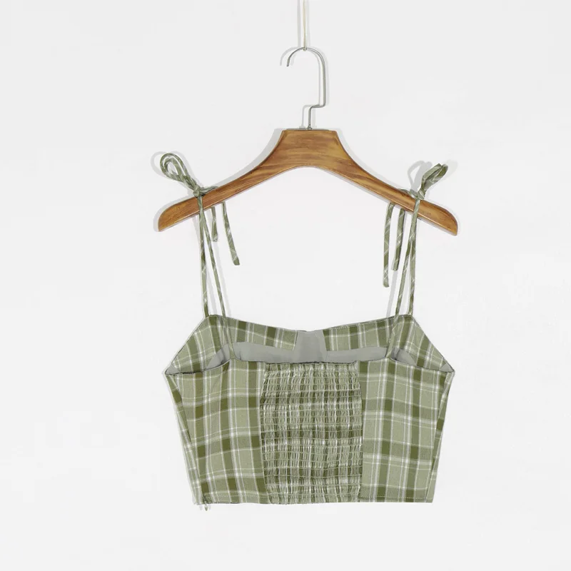 

Summer women's casual lattice bow decoration short camisole