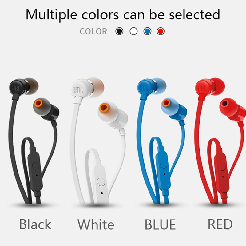 Проводные наушники-вкладыши JBL T110 оригинальные для прослушивания музыки с