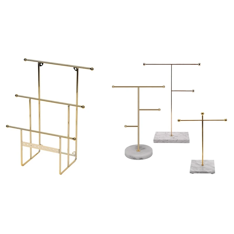 

4 Pcs Jewelry Rack Earring Storage Rack Necklace Earrings Metal Rack, 1 Pcs A & 3 Pcs B