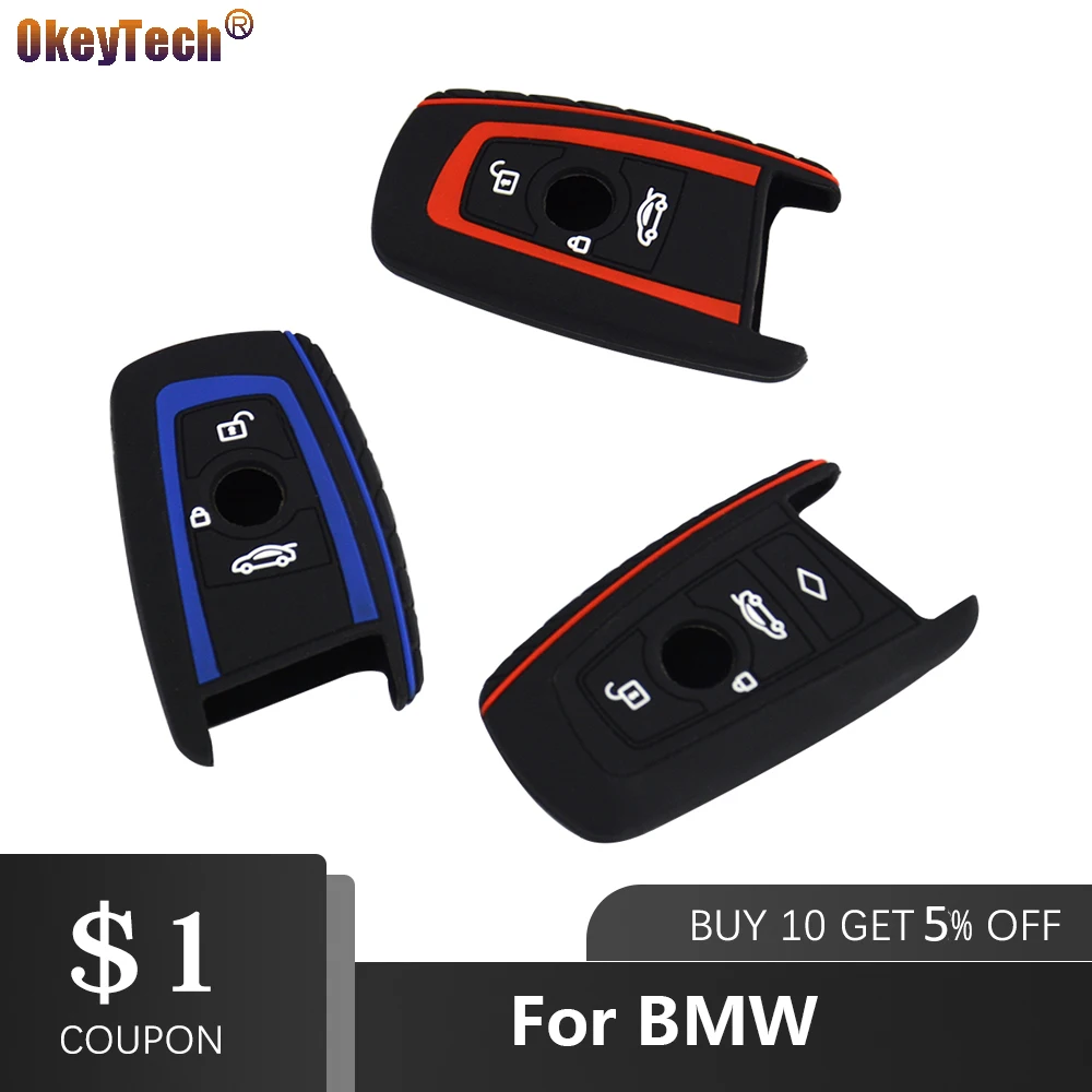 OkeyTech 3/4 кнопки Автомобильный ключ силиконовый чехол Защитный для BMW F10 F20 F30 Z4 X1 X3 X4