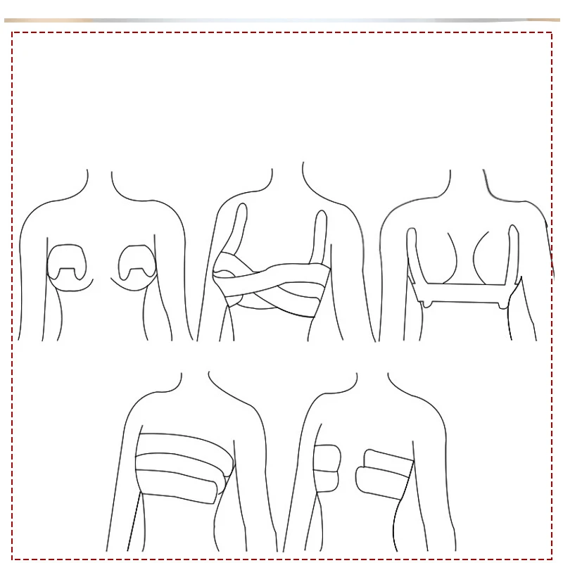

Ladies Wedding Party Dress Style Elastic Tape Chest Sticker Solid Color Anti-bump Portable Cloth Tape Nipple Cover For Women