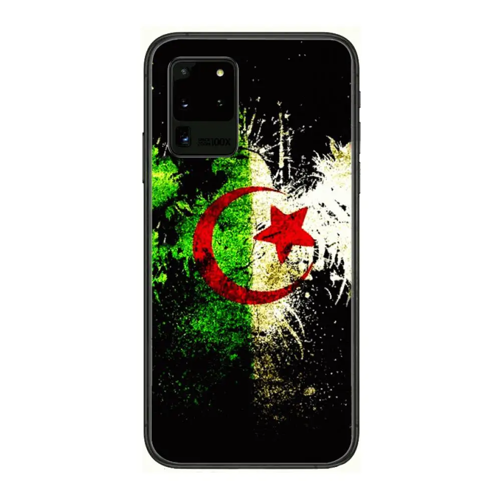 

Algeria Flag style Phone cover hull For SamSung Galaxy S 6 7 8 9 10 20 21 Plus Edge E note 5G Lite Ultra black soft bumper