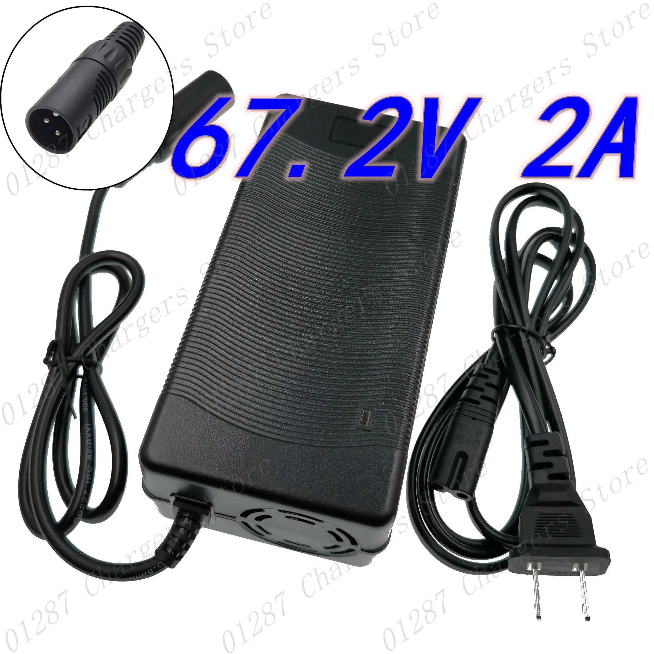 

67.2V 2A Lithium Battery Charger For 16Series 60V e-bike electric bicycle Wheelbarrow Electric scooter Charger 3-Pin XLR Plug