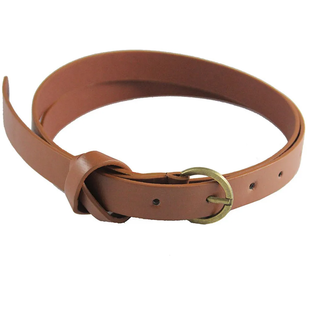 

JAYCOSIN female deduction side gold buckle jeans wild belts for women Leather Loop Bow Belt simple Circle Pin Buckles Belt A527