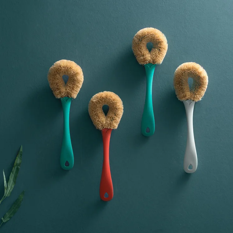 Лесные почки натуральная Кокосовая щетка для чистки сковородки с антипригарным