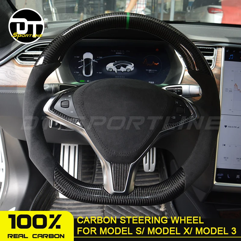 

Carbon fiber steering wheel for tes-la s 2017 suv model 3 85W interior customized sports design luxury carbon steeering wheel