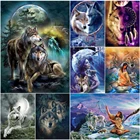 Алмазная 5D картина сделай сам, наборы для вышивки крестиком с изображением волка, мозаика с полным заполнением, ручная вышивка, картина стразы, домашний декор, подарок