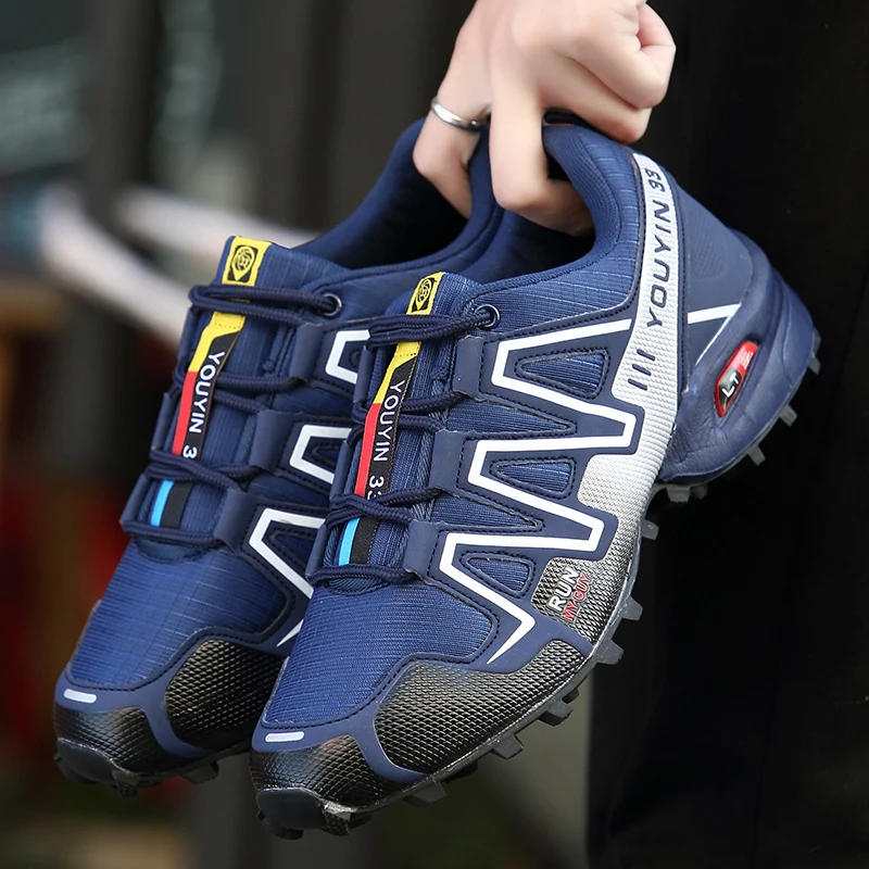 

Men's Spring Autumn Casual Shoes Waterproof Wear Resistant Anti Slip Lace Up Mountaineering Shoes Color Matching Sports Shoes