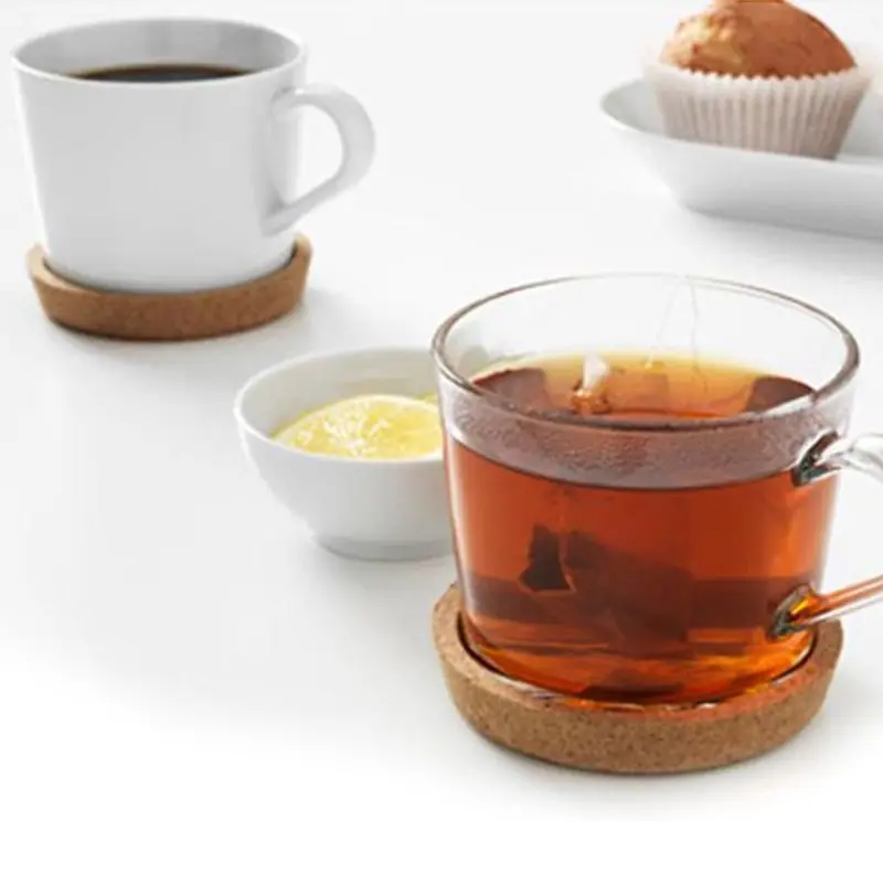 Набор простых круглых пробковых подставок 12 шт./лот коврик для кофейной чашки