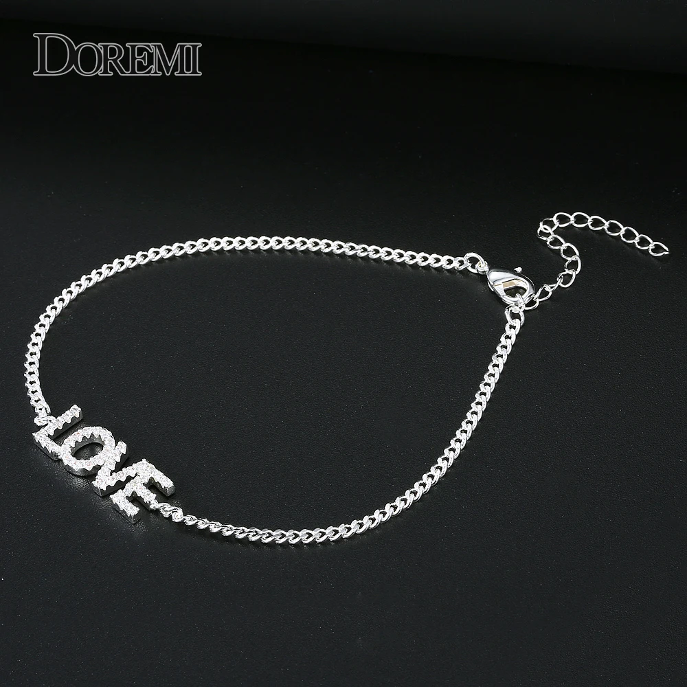DOREMI браслет с хрустальной подвеской для женщин ребенок Iced Out циркония браслеты номер браслет на заказ с именами Начальная буква