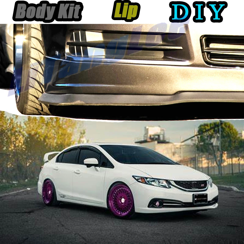 Car Bumper Lip Front Spoiler Skirt Deflector For HONDA Civic Tune Modified Body Kit VIP Hella Flush Lips | Автомобили и мотоциклы