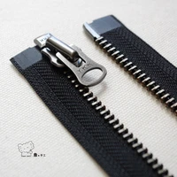 60_ 80cm ykk8 ancient silver long metal zipper mens leather jacket placket zipper accessories