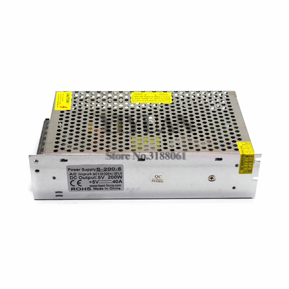 Одиночный выход DC5V выключатель питания 40A 200 Вт Светодиодный светильник драйвера