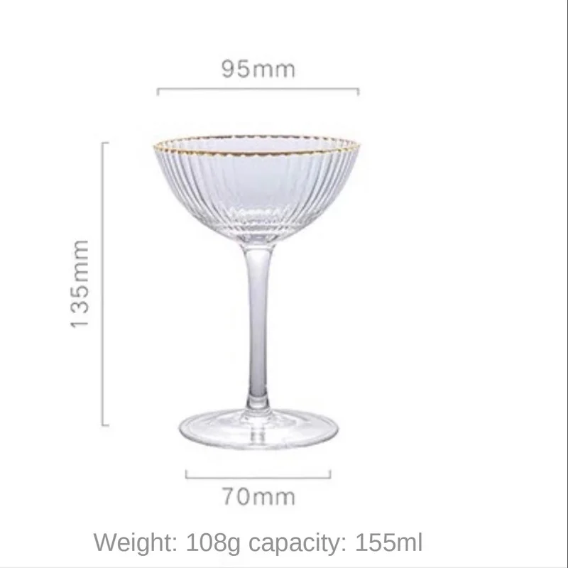 1/2/4 шт. скандинавский бокал для десертов с высокой ногой коктейлей вертикальной