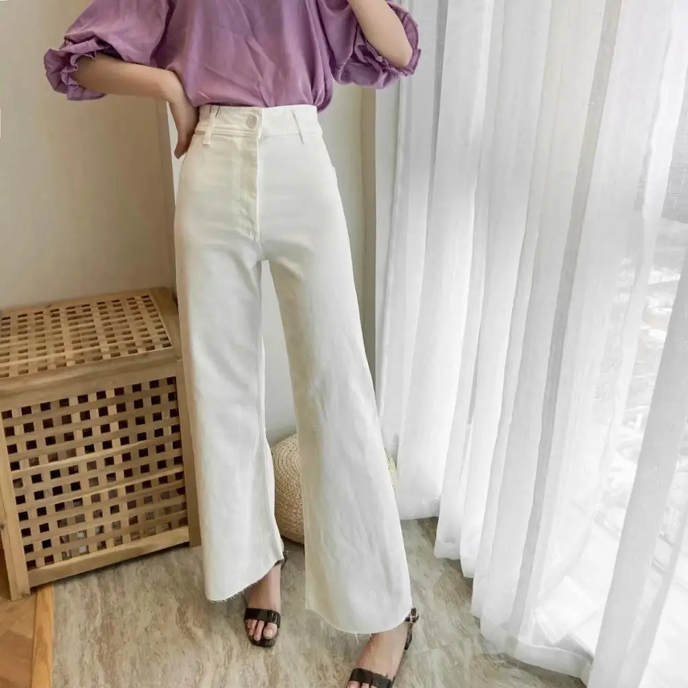 

Dave&Di england style high street solid simple loose denim pants vintage mom jeans woman high waist jeans flare jeans for women